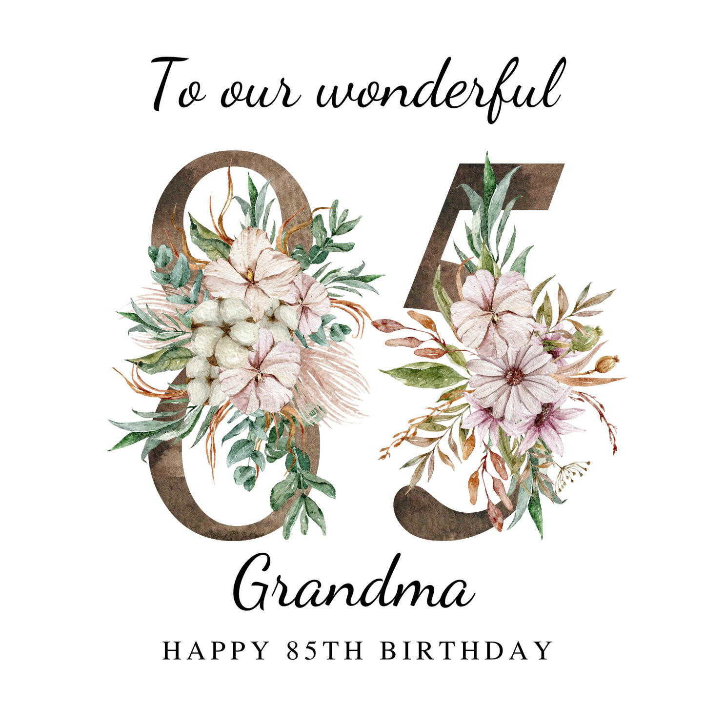 Floral Age Card - Female Birthday