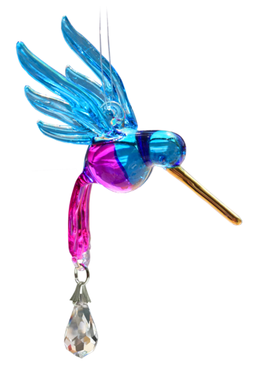FANTASY GLASS HUMMINGBIRD PURPLE