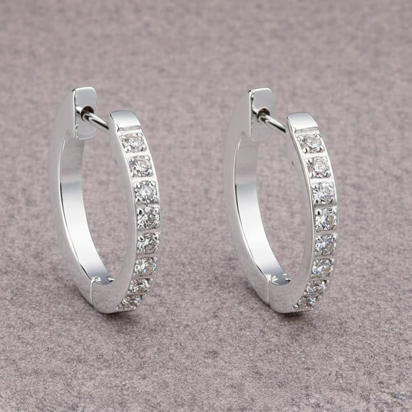 Silver Channel Zirconia Huggies - Flax Barn Waterproof Jewellery