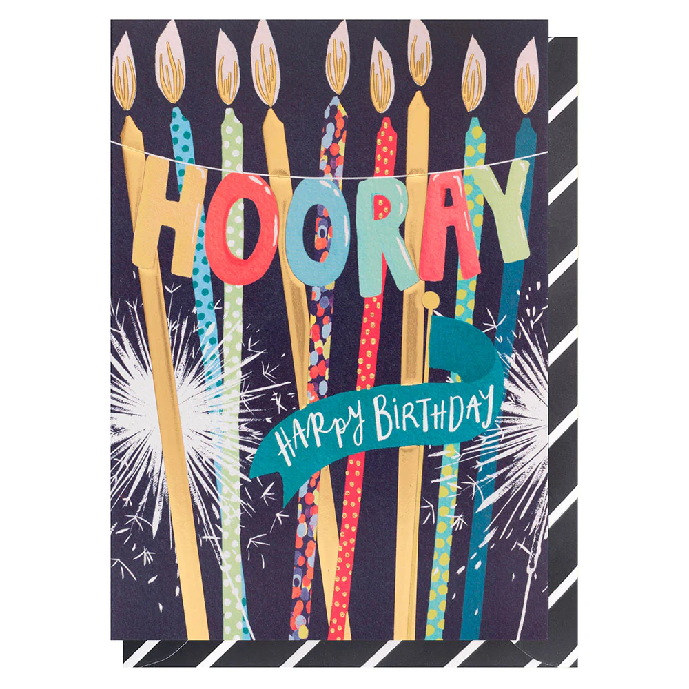 HOORAY CANDLES HAPPY BIRTHDAY
