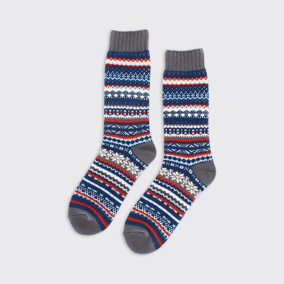 Men's Fairisle Super Soft Socks - Navy