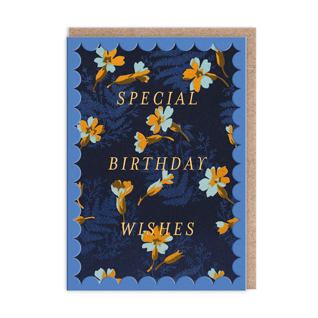 V&A NAVY & ORANGE FLORAL