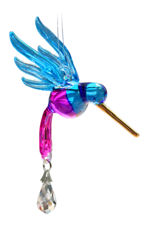 FANTASY GLASS HUMMINGBIRD PURPLE