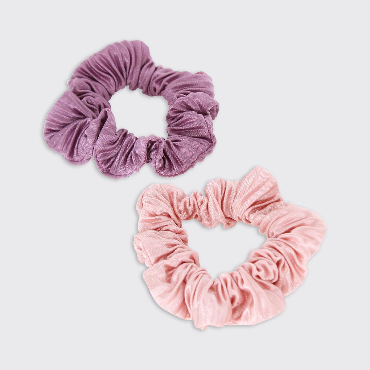 Serenity Set of 2 Scrunchies- Damson/Rose