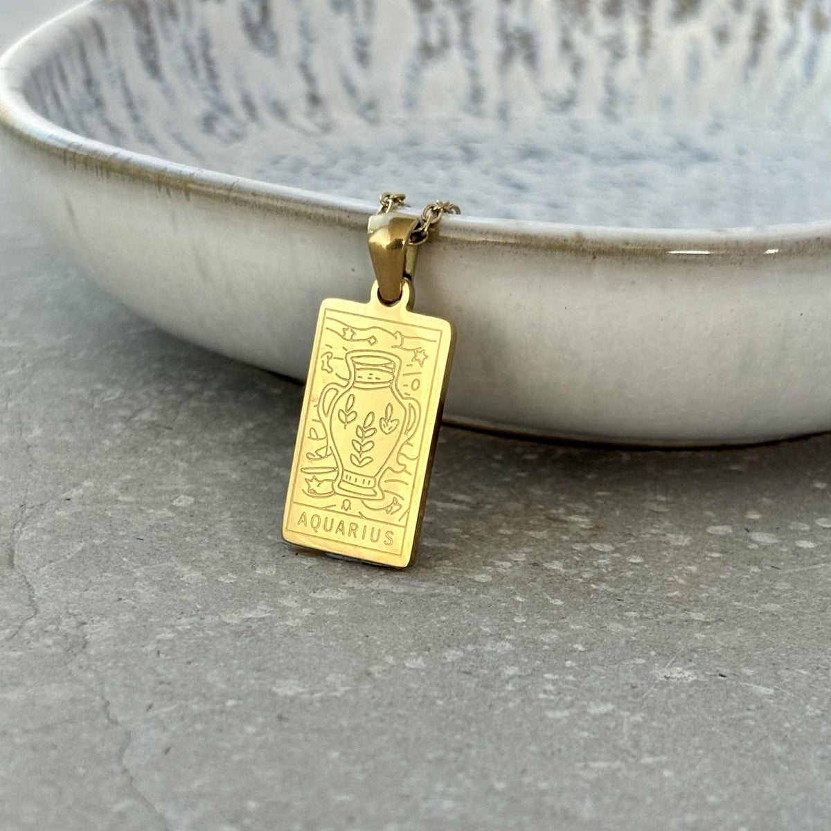 Aquarius Star Sign Necklace - Flax Barn Waterproof Jewellery