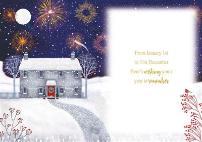 HAPPY NEW YEAR WINTER COTTAGE