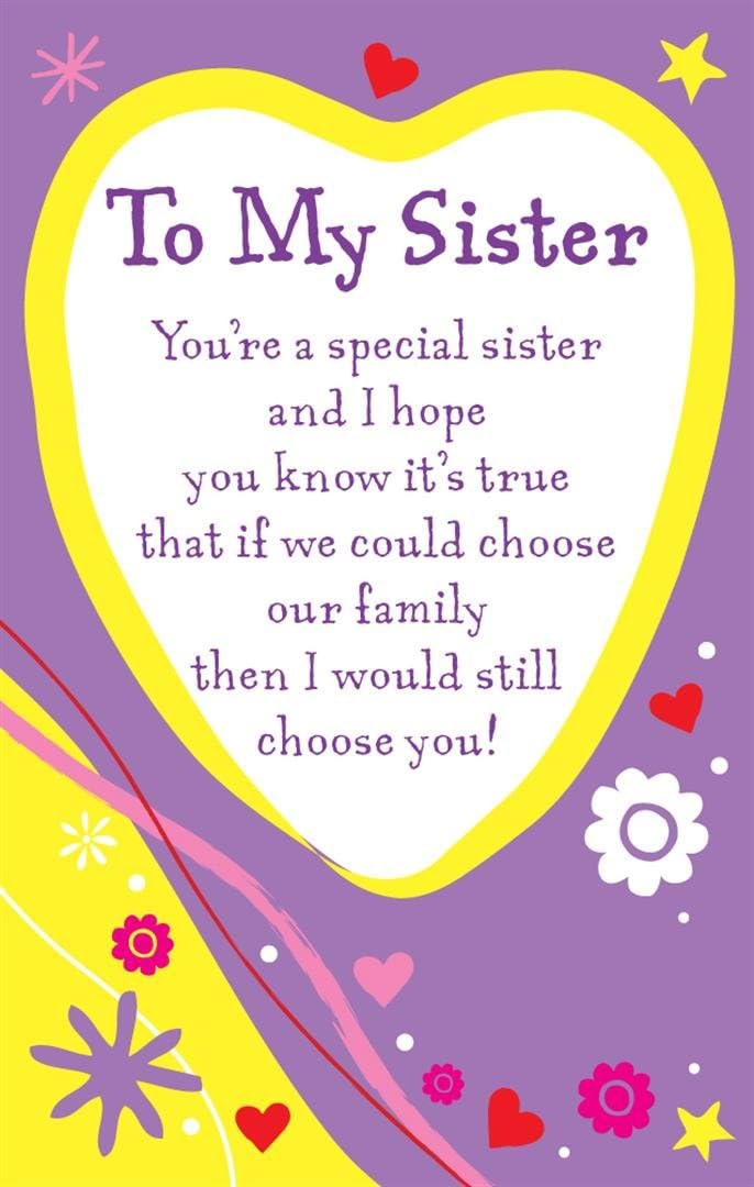 TO MY SISTER KEEPSAKE CARD
