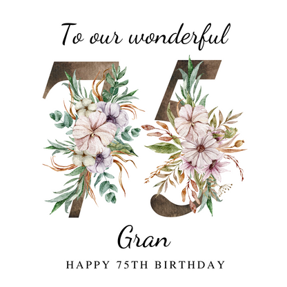 Floral Age Card - Female Birthday
