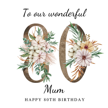 Floral Age Card - Female Birthday