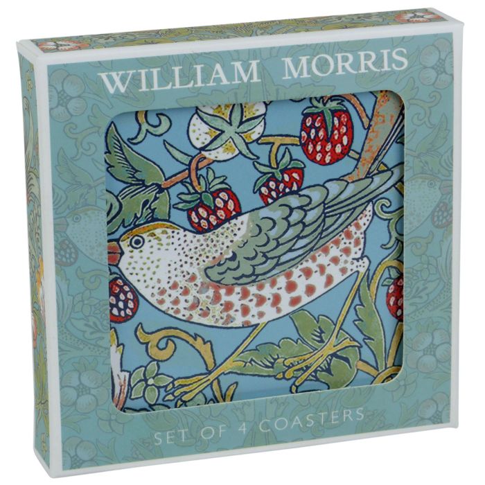 WILLIAM MORRIS STRAWBERRY THIEF SET OF 4 COASTERS