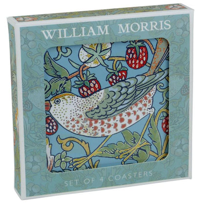 WILLIAM MORRIS STRAWBERRY THIEF SET OF 4 COASTERS