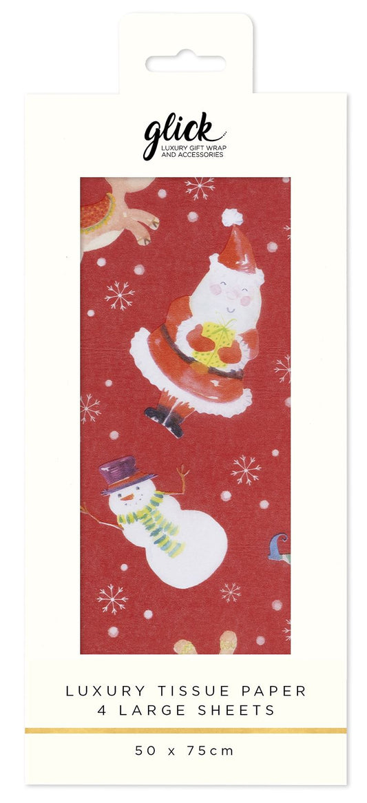 TISSUE SANTA'S WORKSHOP RED