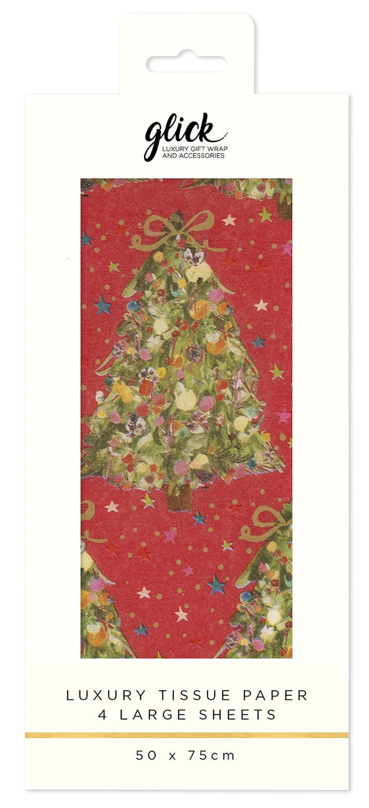 TISSUE EXQUISITE EVERGREEN RED