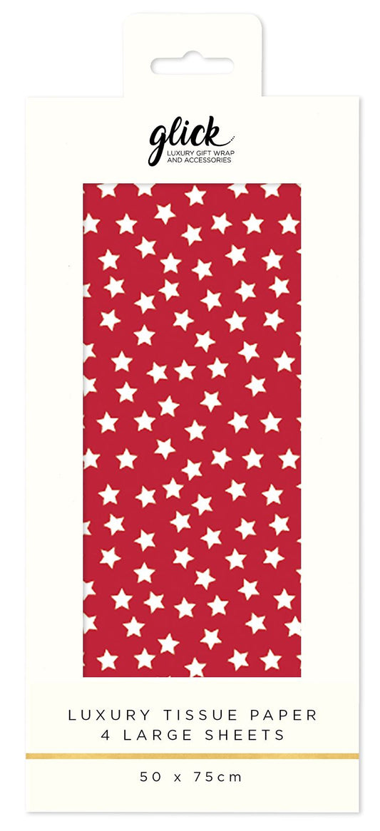TISSUE STARS RED
