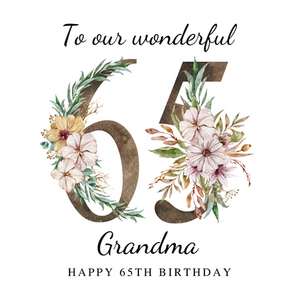 Floral Age Card - Female Birthday