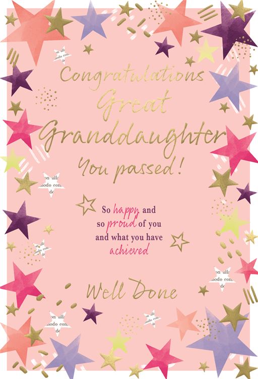 GREAT GRANDDAUGHTER EXAM CONGRATULATIONS