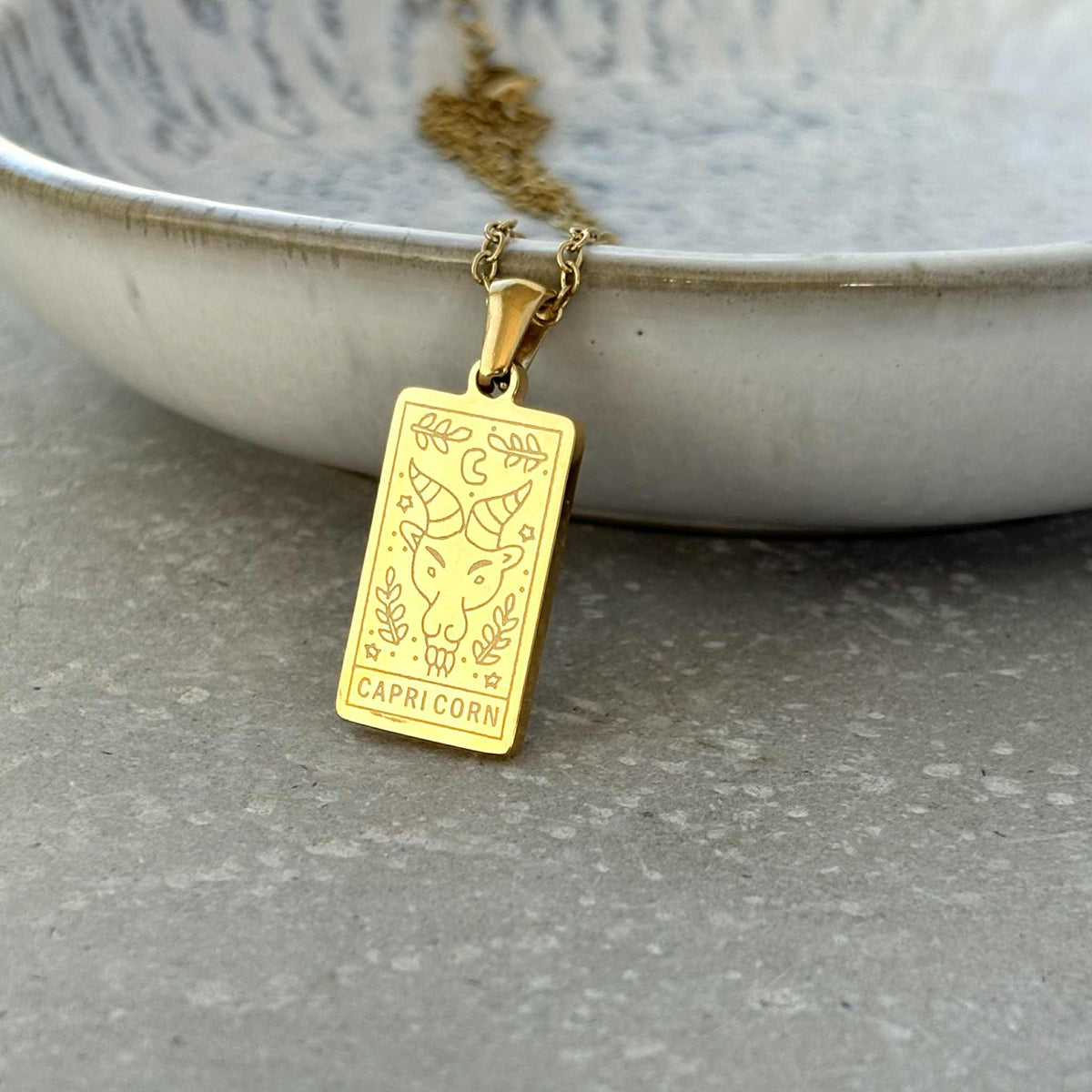 Capricorn Star Sign Necklace - Flax Barn Waterproof Jewellery
