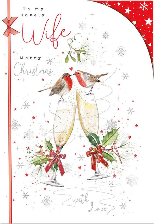 WIFE - TWO ROBINS ON GLASSES