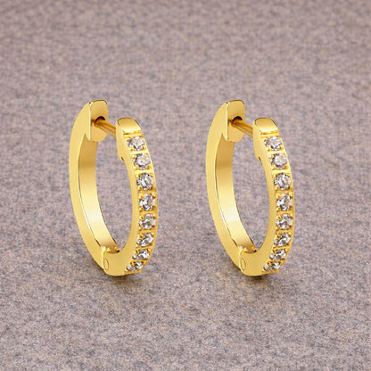 Gold Channel Zirconia Huggies - Flax Barn Waterproof Jewellery