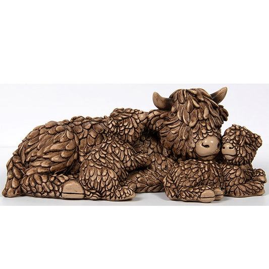 Hughie Highland Cow Lie Cow & Calf