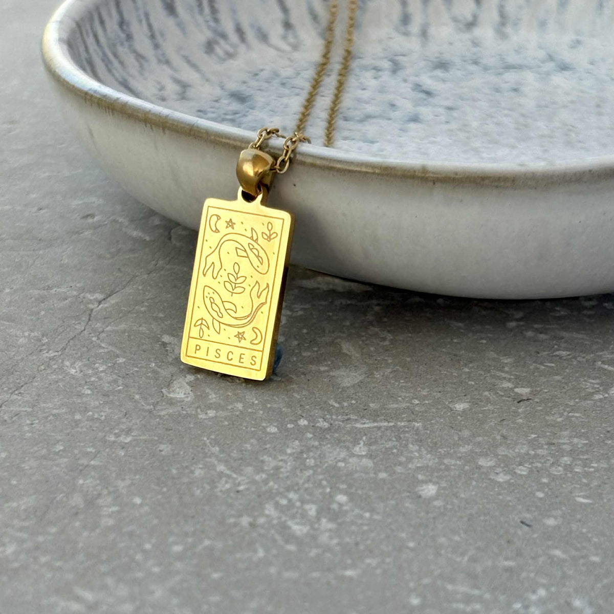 Pisces Star Sign Necklace - Flax Barn Waterproof Jewellery