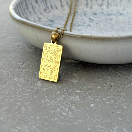 Pisces Star Sign Necklace - Flax Barn Waterproof Jewellery