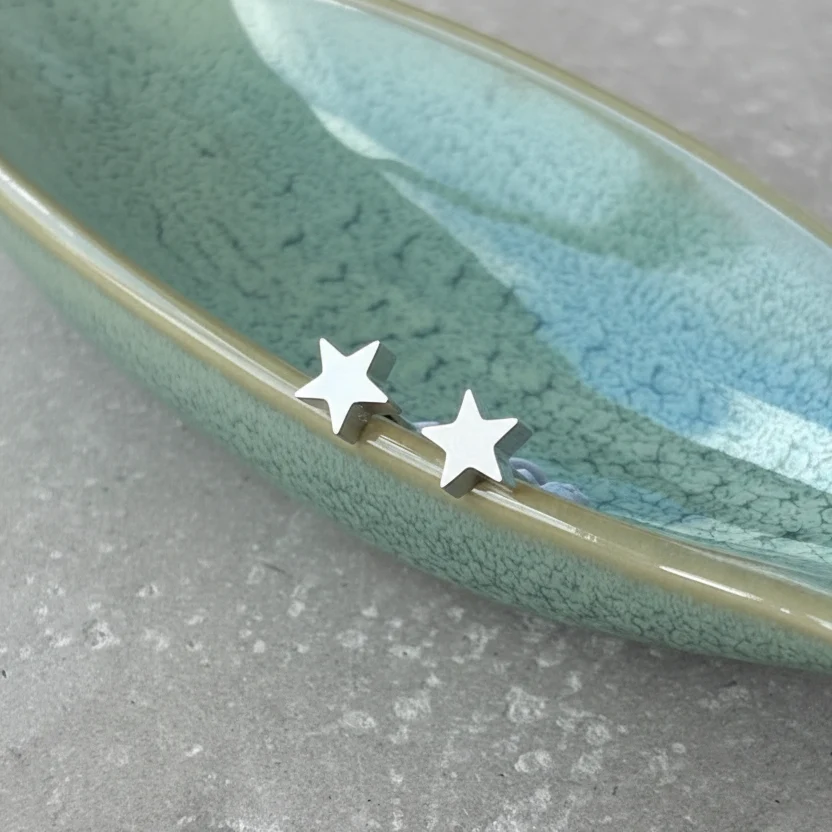 Silver Mini Star Studs - Flax Barn Waterproof Jewellery