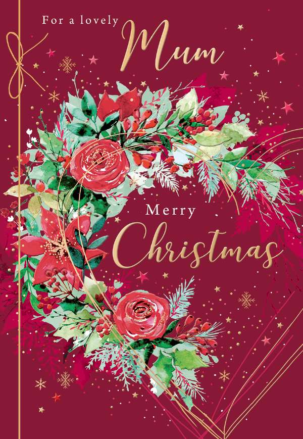 MUM - RED FLORAL WREATH