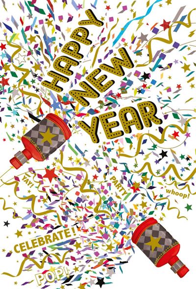 HAPPY NEW YEAR PARTY POPPER