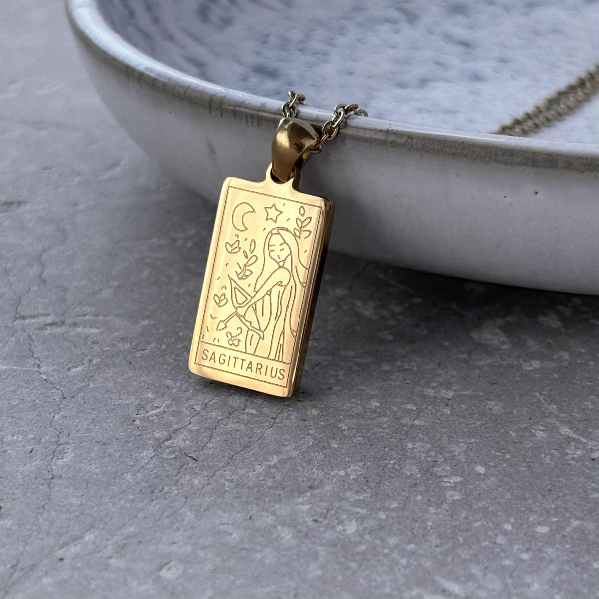 Sagittarius Star Sign Necklace - Flax Barn Waterproof Jewellery