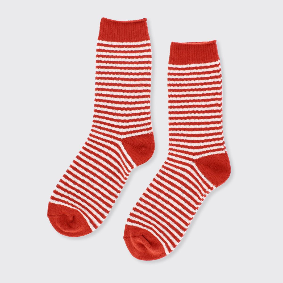 Stripey Super Soft Socks - Burnt Orange