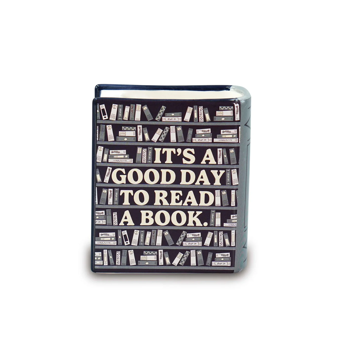 ITS A GOOD DAY TO READ A BOOK SMALL CERAMIC POT