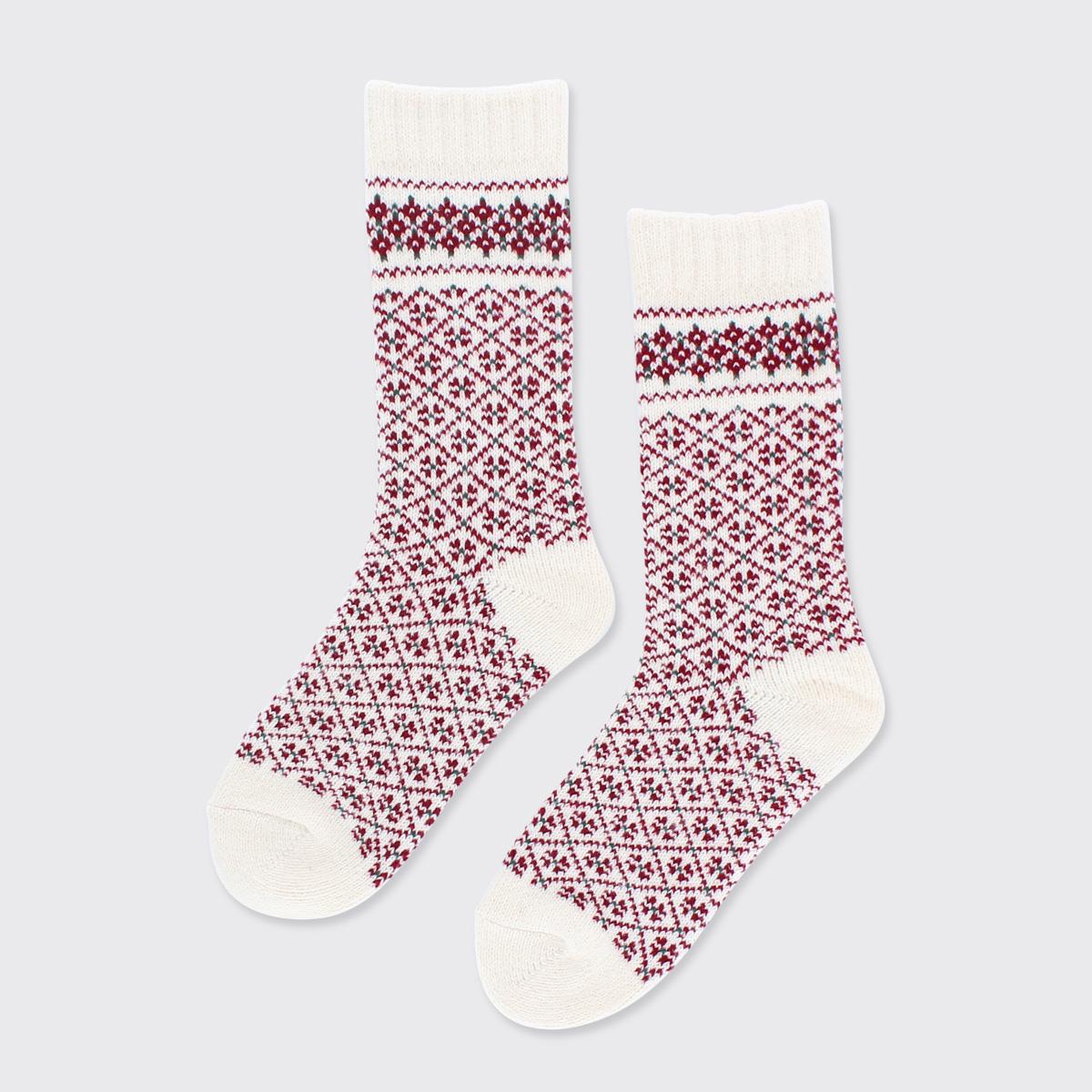 Lattice Super Soft Socks -  Burgundy