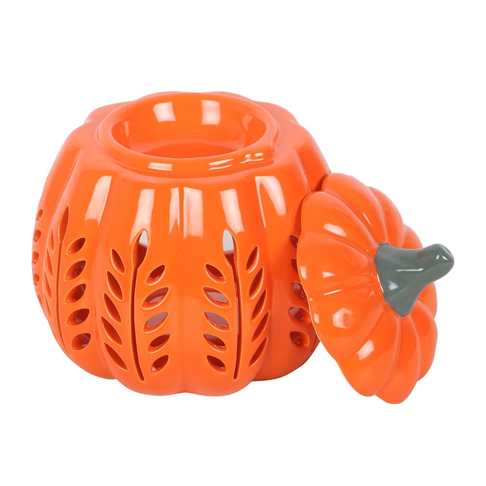 Orange Autumn Days Cut Out Pumpkin Ceramic Oil Burner and Wax Warmer