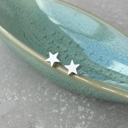 Silver Mini Star Studs - Flax Barn Waterproof Jewellery