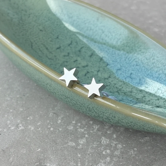 Silver Mini Star Studs - Flax Barn Waterproof Jewellery