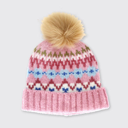 Carla Bobble Hat- Pink