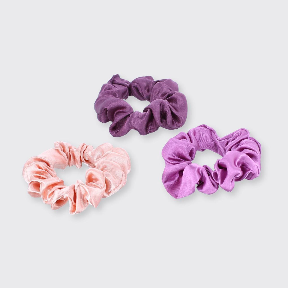 Trinity Set of 3 Scrunchies -  Plum