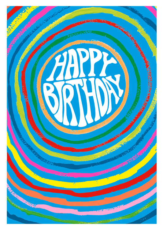 PSYCHEDELIC CIRCLES HAPPY BIRTHDAY