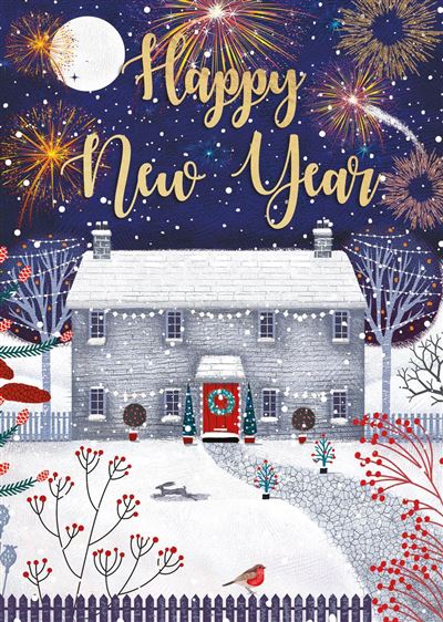 HAPPY NEW YEAR WINTER COTTAGE