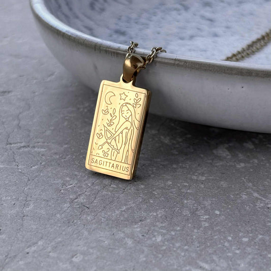 Sagittarius Star Sign Necklace - Flax Barn Waterproof Jewellery