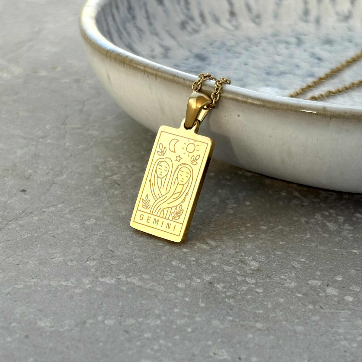 Gemini Star Sign Necklace - Flax Barn Waterproof Jewellery