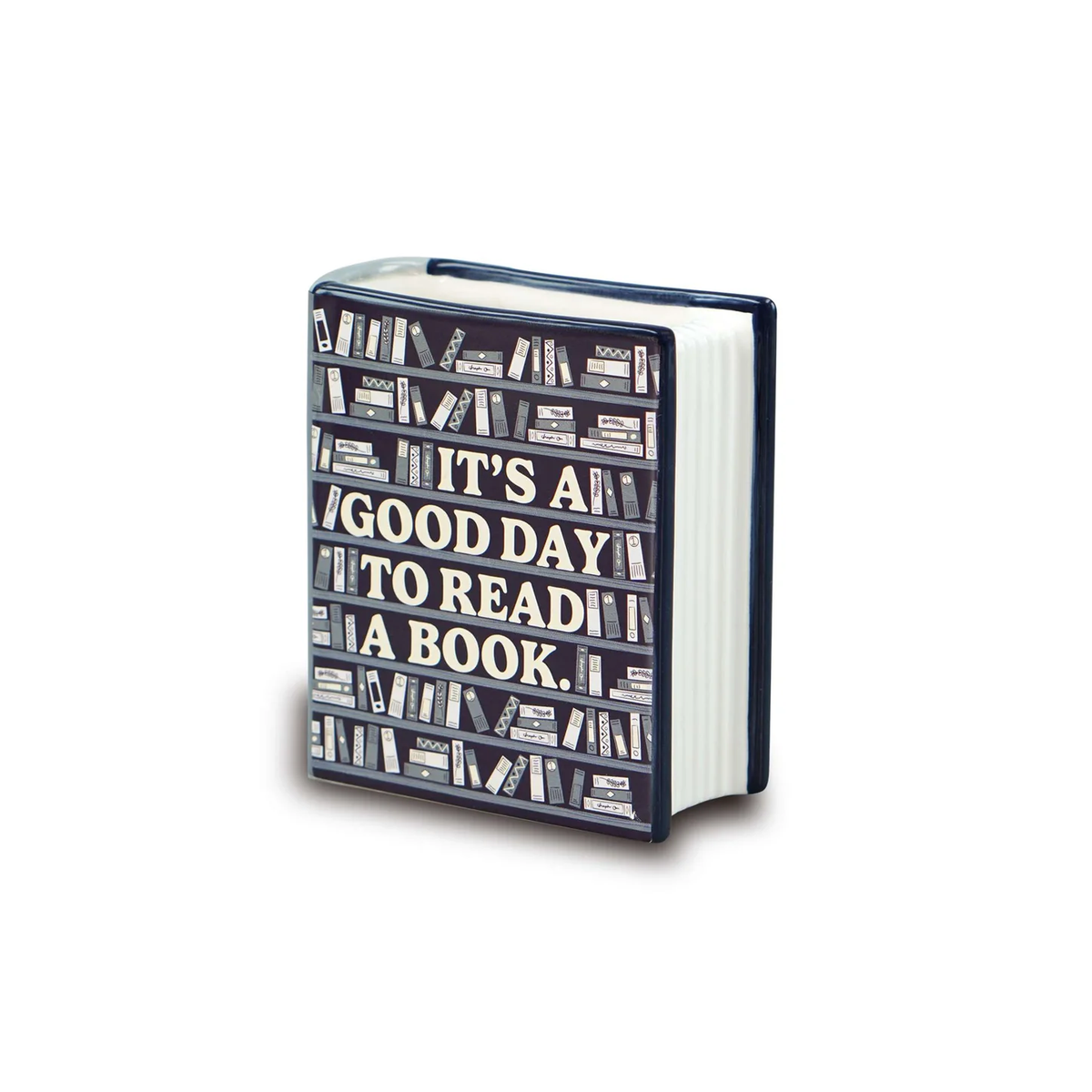 ITS A GOOD DAY TO READ A BOOK SMALL CERAMIC POT