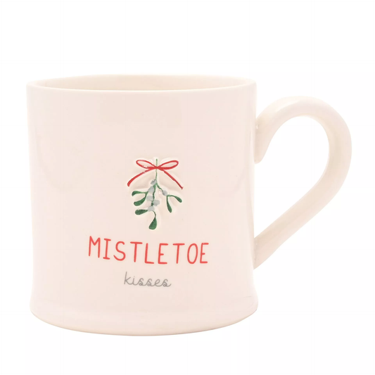 Love Life Christmas Embossed Mug - Mistletoe
