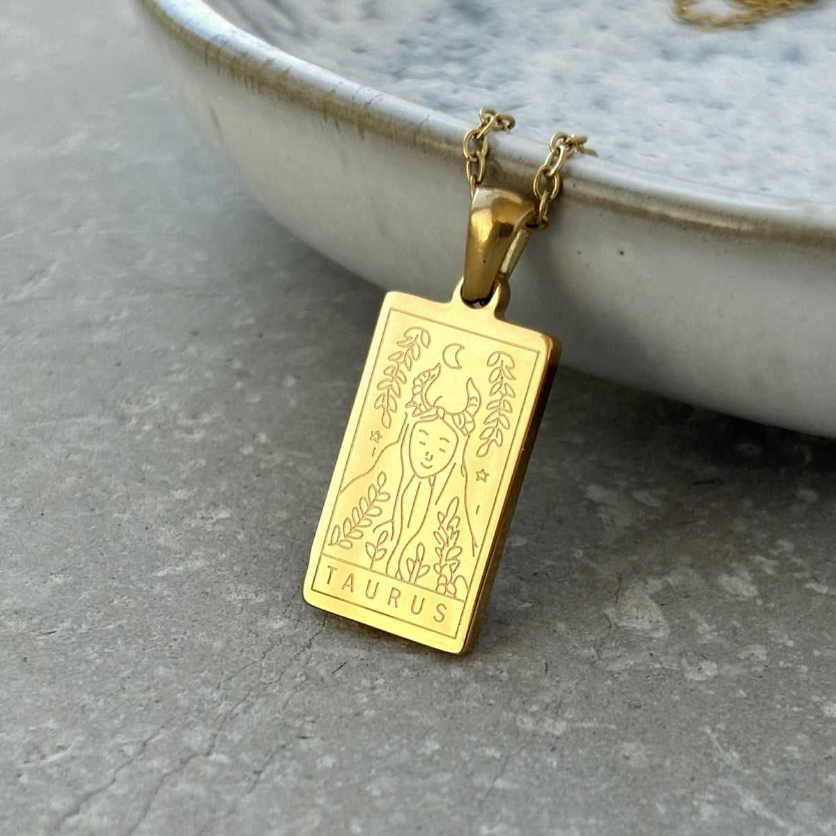 Taurus Star Sign Necklace - Flax Barn Waterproof Jewellery