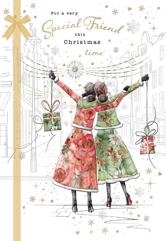 SPECIAL FRIEND TWO LADIES WITH PRESENTS