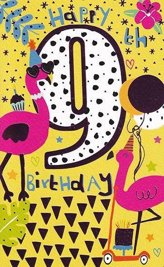 9TH BDAY FLAMINGOS