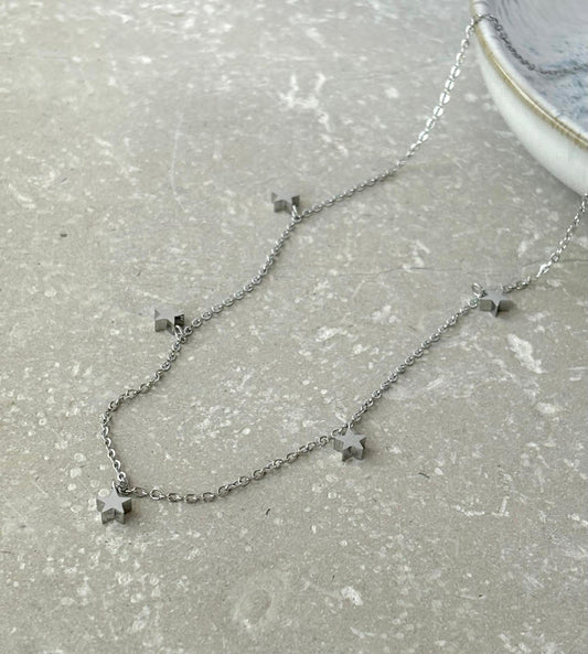 Silver Mini Star Necklace - Flax Barn Waterproof Jewellery