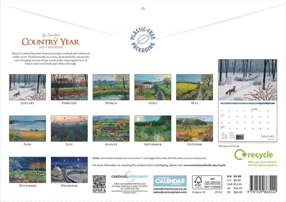 Country Year, Jo Grundy A4 Calendar 2027