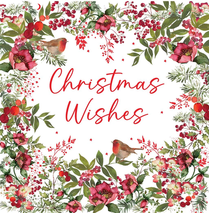 XMAS ROSES & ROBINS BOXED CARDS